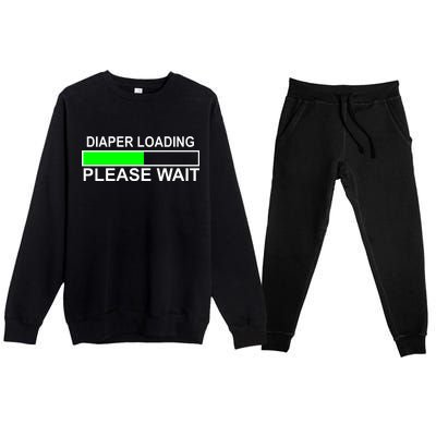 Diaper Loading Please Wait Premium Crewneck Sweatsuit Set