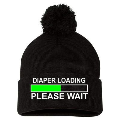 Diaper Loading Please Wait Pom Pom 12in Knit Beanie