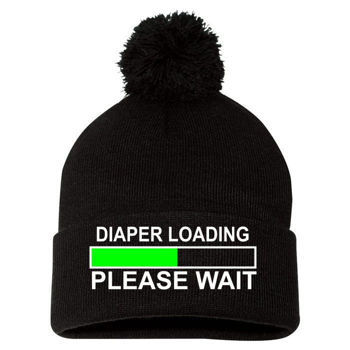 Diaper Loading Please Wait Pom Pom 12in Knit Beanie