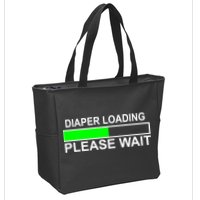 Diaper Loading Please Wait Zip Tote Bag