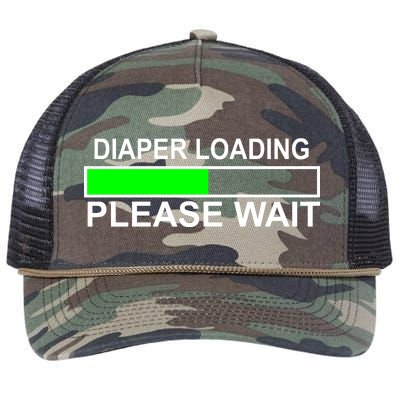 Diaper Loading Please Wait Retro Rope Trucker Hat Cap