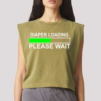 Diaper Loading Please Wait Garment-Dyed Women's Muscle Tee