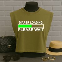 Diaper Loading Please Wait Garment-Dyed Women's Muscle Tee