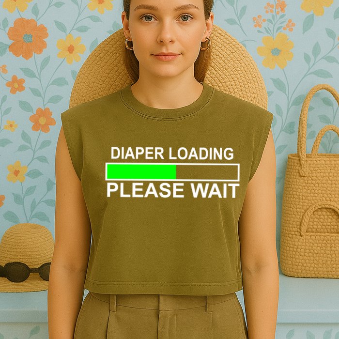 Diaper Loading Please Wait Garment-Dyed Women's Muscle Tee