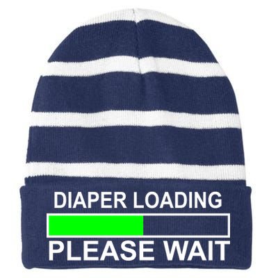 Diaper Loading Please Wait Striped Beanie with Solid Band