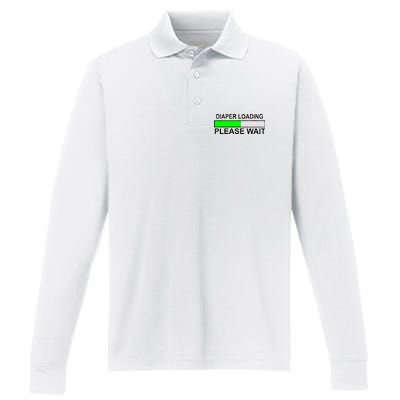 Diaper Loading Please Wait Performance Long Sleeve Polo