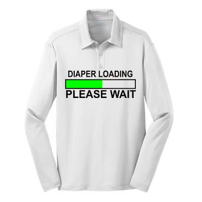 Diaper Loading Please Wait Silk Touch Performance Long Sleeve Polo