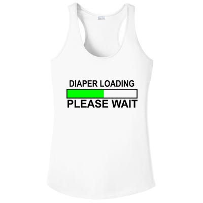Diaper Loading Please Wait Ladies PosiCharge Competitor Racerback Tank