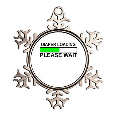 Diaper Loading Please Wait Metallic Star Ornament