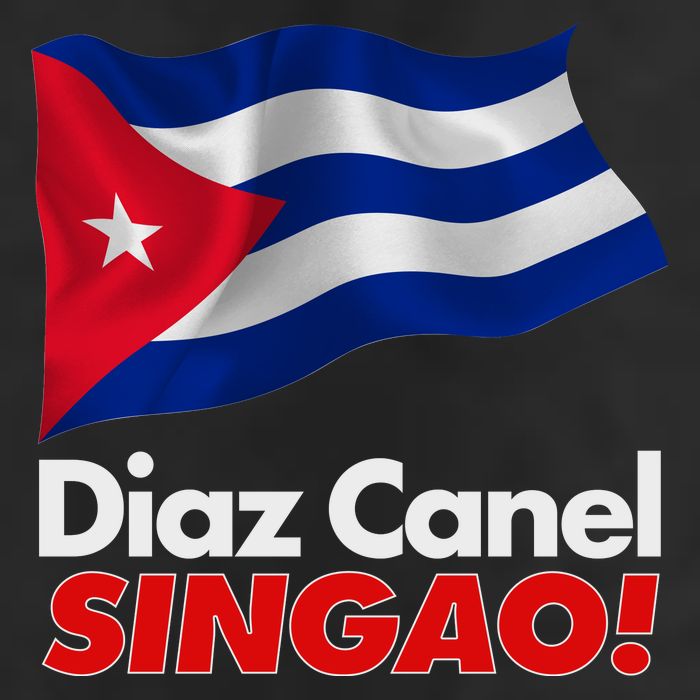 Diaz Canel Singao! Cuban Flag Garment-Dyed Fleece Hoodie