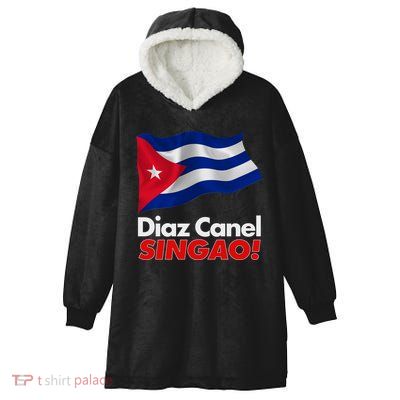 Diaz Canel Singao! Cuban Flag Hooded Wearable Blanket