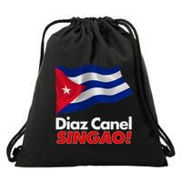 Diaz Canel Singao! Cuban Flag Drawstring Bag
