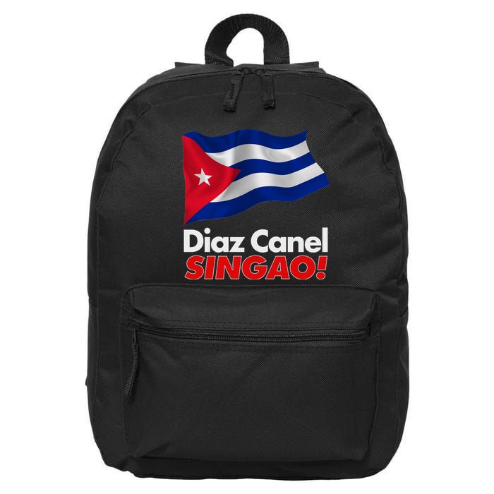 Diaz Canel Singao! Cuban Flag 16 in Basic Backpack