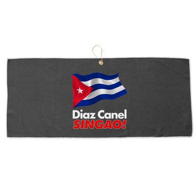 Diaz Canel Singao! Cuban Flag Large Microfiber Waffle Golf Towel