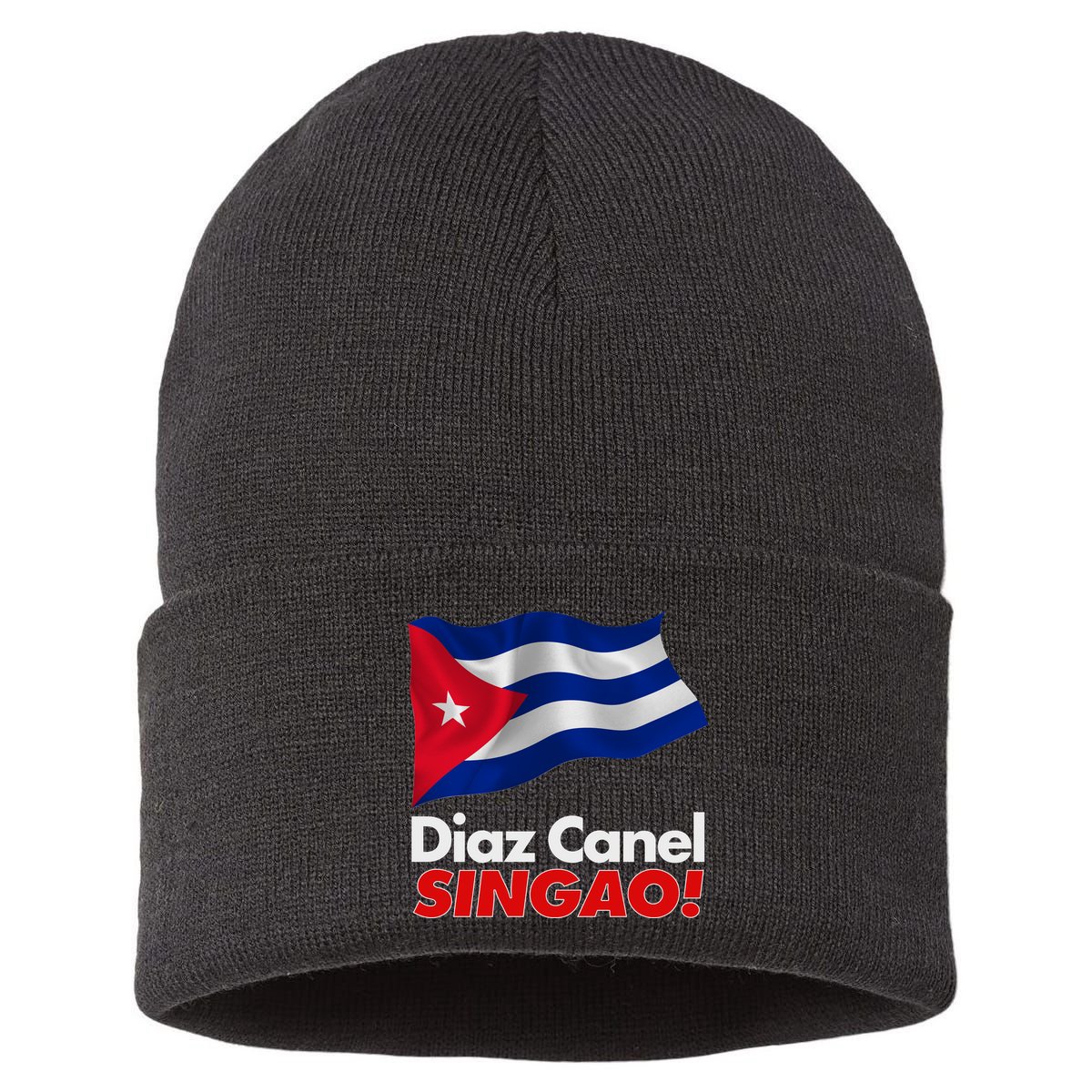 Diaz Canel Singao! Cuban Flag Sustainable Knit Beanie