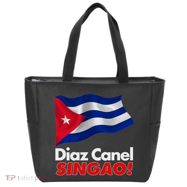 Diaz Canel Singao! Cuban Flag Zip Tote Bag