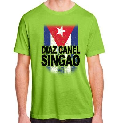 Diaz Canel Singao Cuban Flag Distressed Adult ChromaSoft Performance T-Shirt