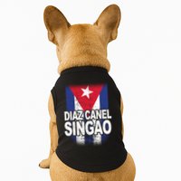 Diaz Canel Singao Cuban Flag Distressed Doggie Tank
