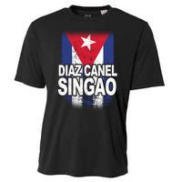 Diaz Canel Singao Cuban Flag Distressed Cooling Performance Crew T-Shirt