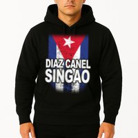 Diaz Canel Singao Cuban Flag Distressed Hoodie