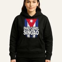 Diaz Canel Singao Cuban Flag Distressed Hoodie