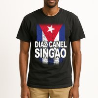 Diaz Canel Singao Cuban Flag Distressed Tall T-Shirt