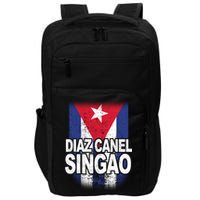 Diaz Canel Singao Cuban Flag Distressed Impact Tech Backpack