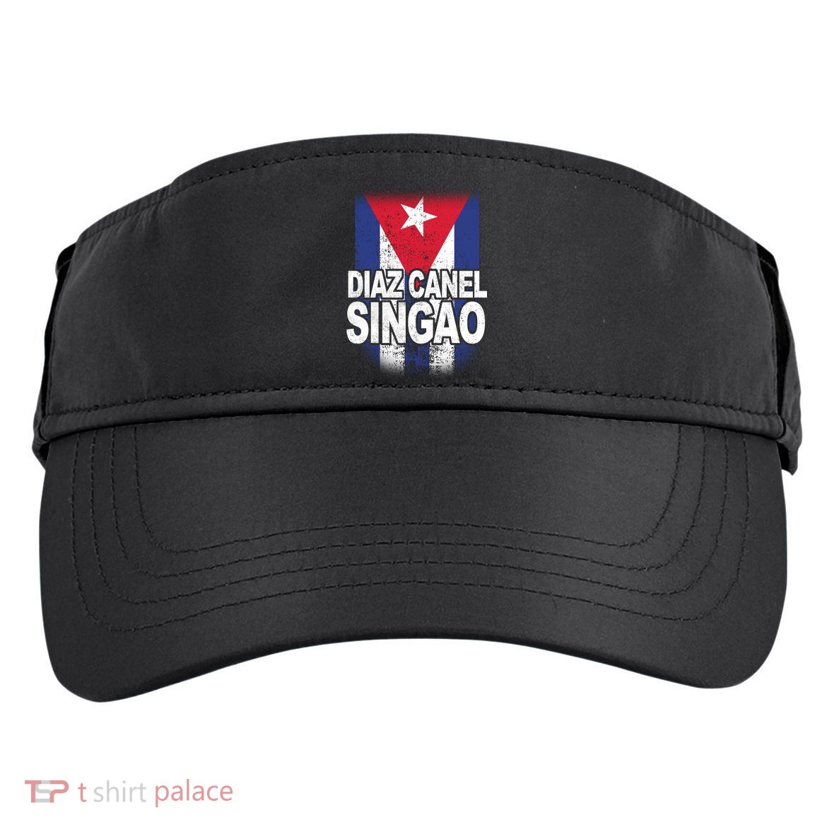 Diaz Canel Singao Cuban Flag Distressed Adult Drive Performance Visor