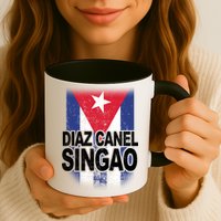 Diaz Canel Singao Cuban Flag Distressed Mug