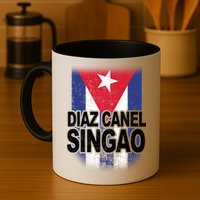 Diaz Canel Singao Cuban Flag Distressed Mug