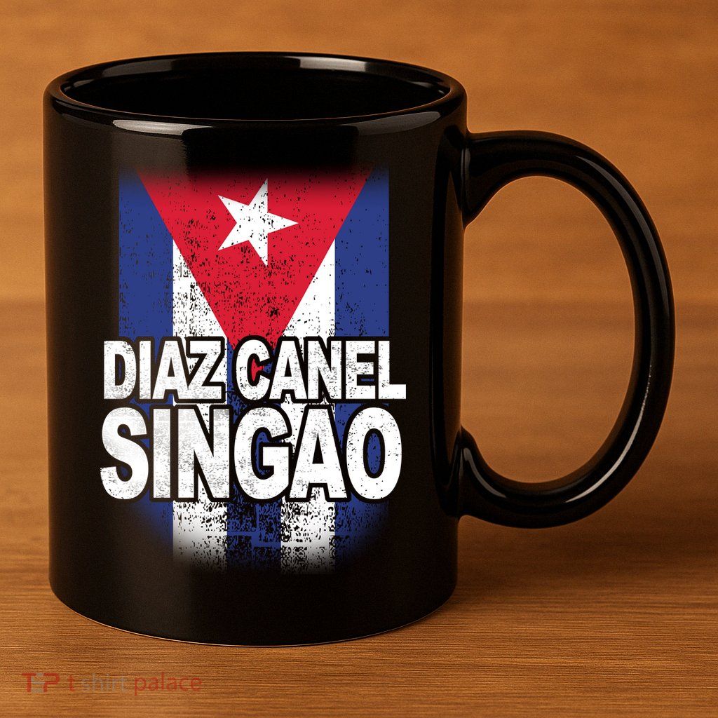 Diaz Canel Singao Cuban Flag Distressed 11oz C Handle Ceramic Mug