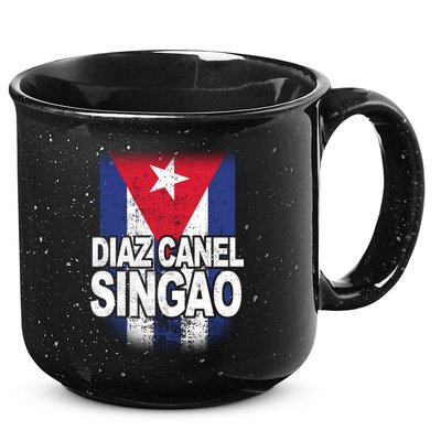 Diaz Canel Singao Cuban Flag Distressed 15oz Campfire Ceramic Mug