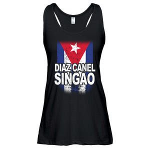 Diaz Canel Singao Cuban Flag Distressed Ladies Essential Flowy Tank