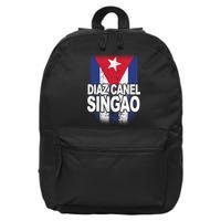 Diaz Canel Singao Cuban Flag Distressed 16 in Basic Backpack
