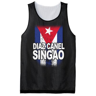 Diaz Canel Singao Cuban Flag Distressed Mesh Reversible Basketball Jersey Tank