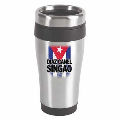 Diaz Canel Singao Cuban Flag Distressed 16oz Travel Tumbler