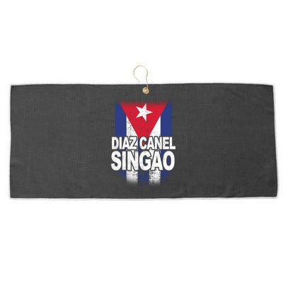 Diaz Canel Singao Cuban Flag Distressed Large Microfiber Waffle Golf Towel
