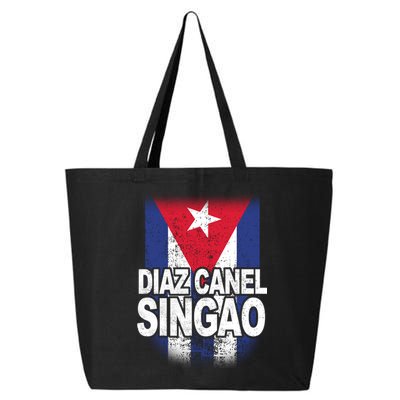 Diaz Canel Singao Cuban Flag Distressed 25L Jumbo Tote