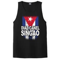 Diaz Canel Singao Cuban Flag Distressed PosiCharge Competitor Tank