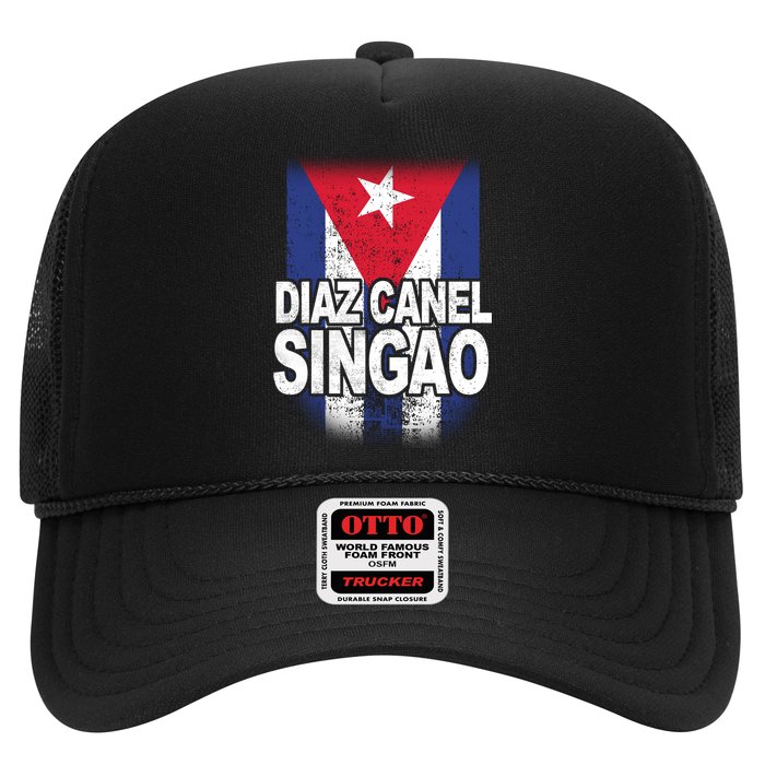 Diaz Canel Singao Cuban Flag Distressed Trucker Hat