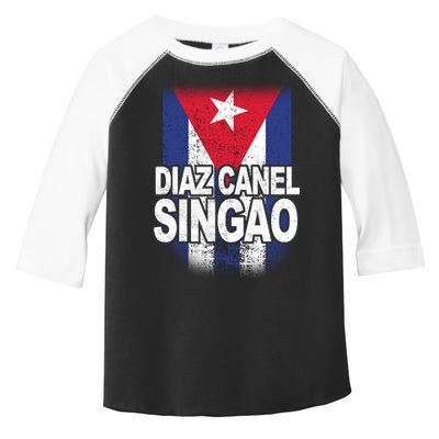 Diaz Canel Singao Cuban Flag Distressed Toddler Fine Jersey T-Shirt