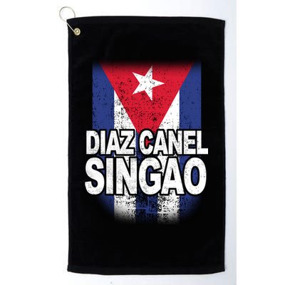 Diaz Canel Singao Cuban Flag Distressed Golf Towel