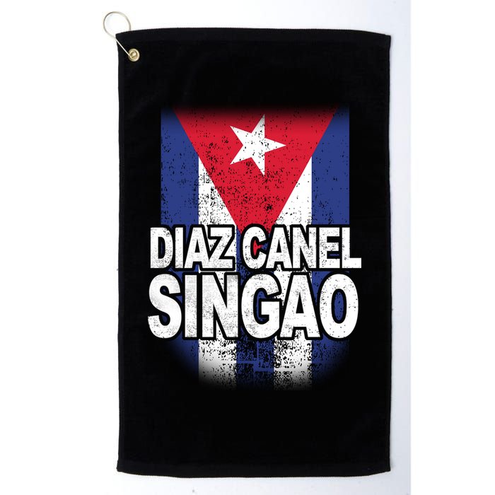 Diaz Canel Singao Cuban Flag Distressed Golf Towel