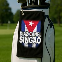 Diaz Canel Singao Cuban Flag Distressed Golf Towel