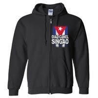 Diaz Canel Singao Cuban Flag Distressed Full Zip Hoodie