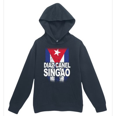 Diaz Canel Singao Cuban Flag Distressed Urban Pullover Hoodie