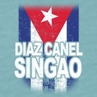 Diaz Canel Singao Cuban Flag Distressed Sueded Cloud Jersey T-Shirt