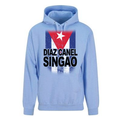 Diaz Canel Singao Cuban Flag Distressed Unisex Surf Hoodie