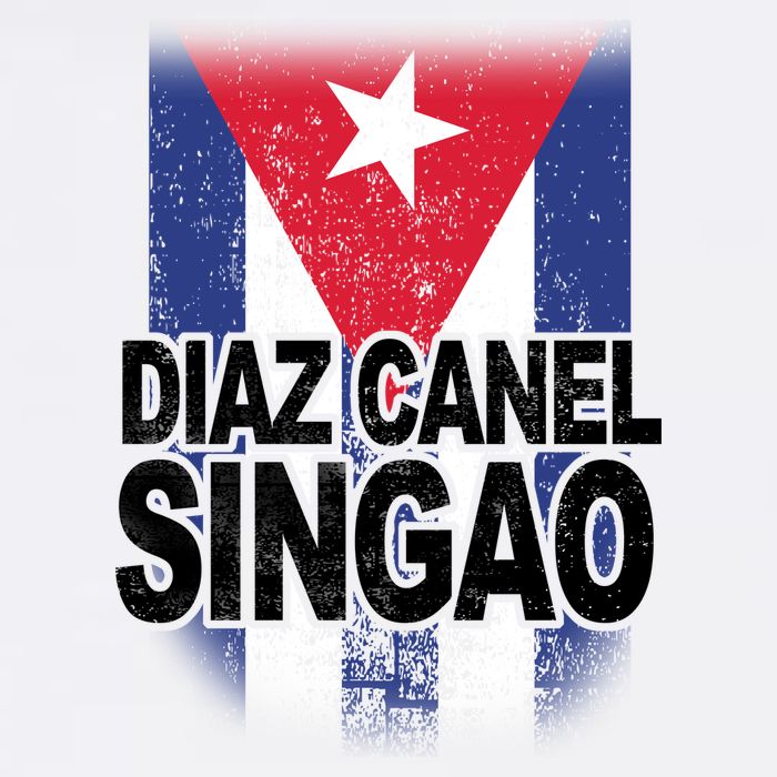 Diaz Canel Singao Cuban Flag Distressed Garment-Dyed Sweatshirt