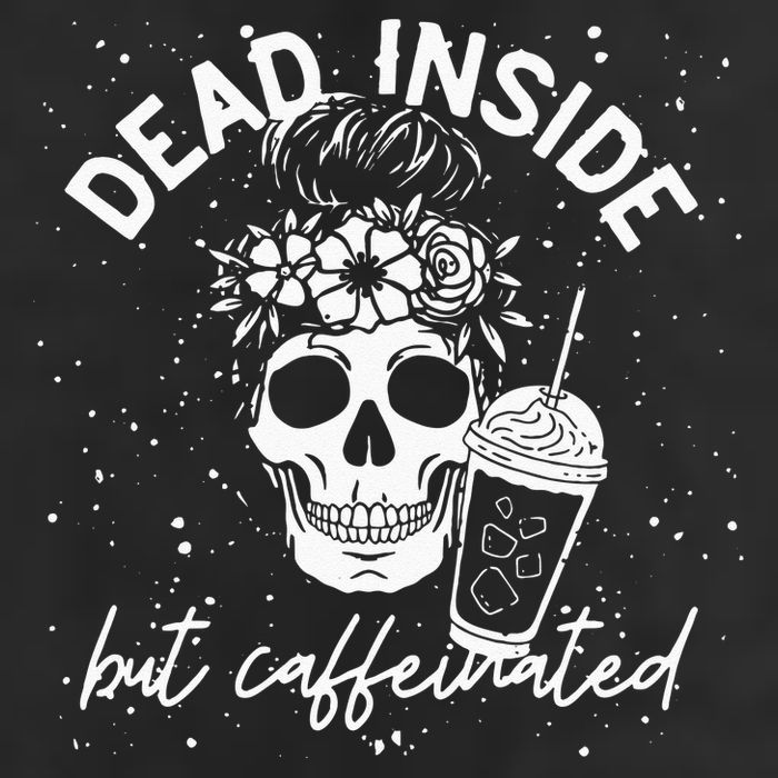 Dead Inside But Caffeinated Mom Skull Flower Coffee Lover Cool Comfort Performance Bucket Hat